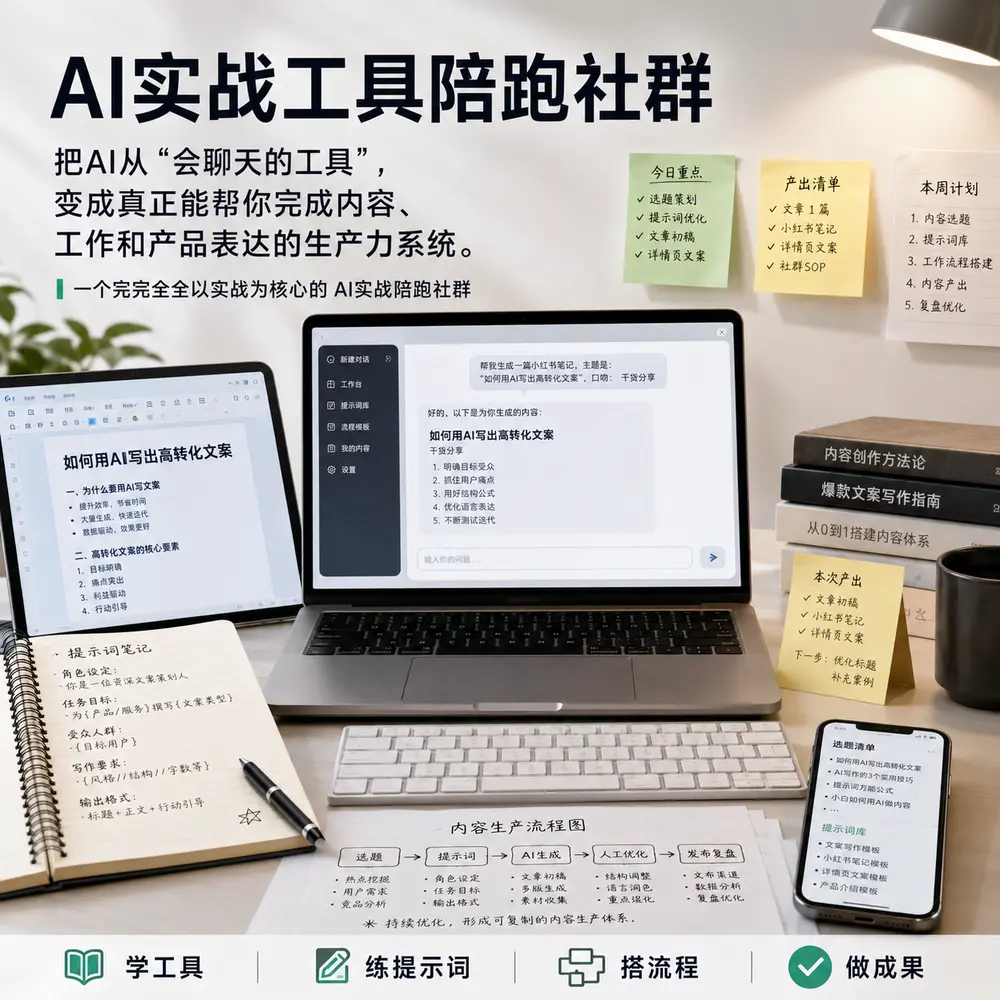 AI实战工具陪跑社群首图